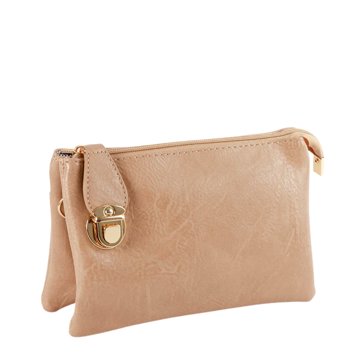 Caracol Small Wristlet & Crossbody Purse Beige Texture