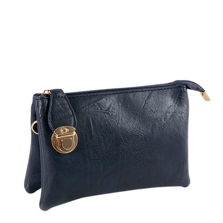 Caracol Small Wristlet & Crossbody Purse Dark Blue Texture