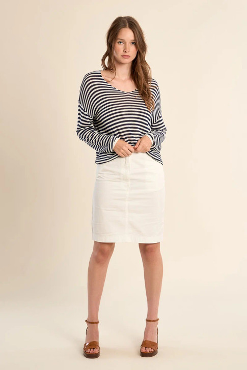 Molly Bracken Striped Sweater Navy