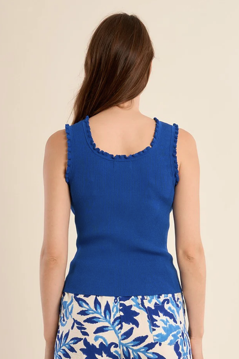 Molly Bracken Ruffle Tank Top Blue