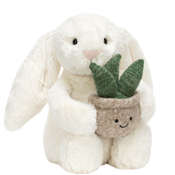 JellyCat Cream Bunny With Plant