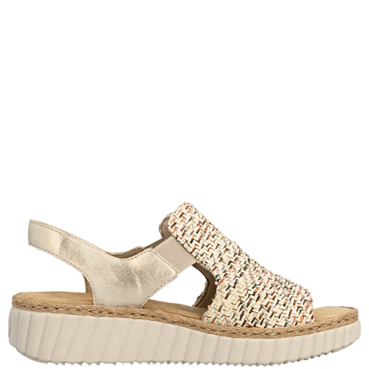 Rieker Rachel Woven Wedge Sandals White