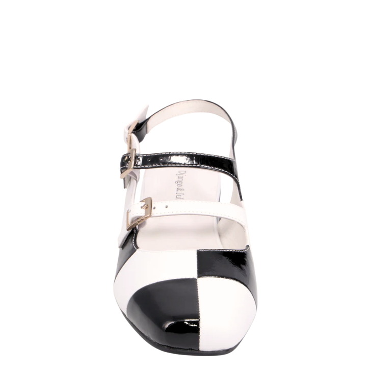 Django & Juliette Brynns Slingback Shoes Black & White Patent