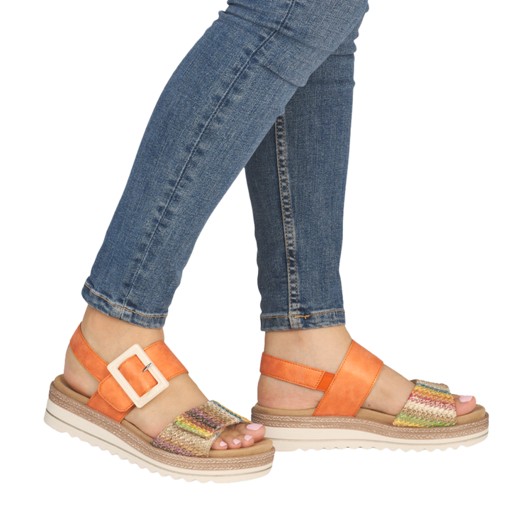 Remonte Jocelyn Patterned Wedges Orange