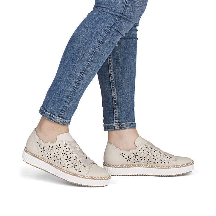 Rieker Enya Cut-Out Sneakers Beige
