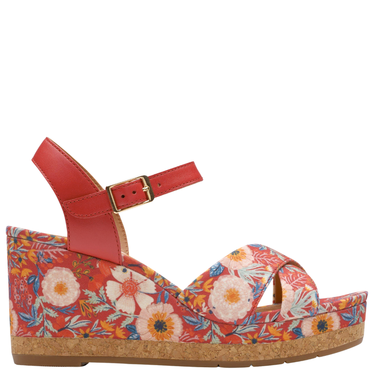 Clarks Chicly Floral Red Print