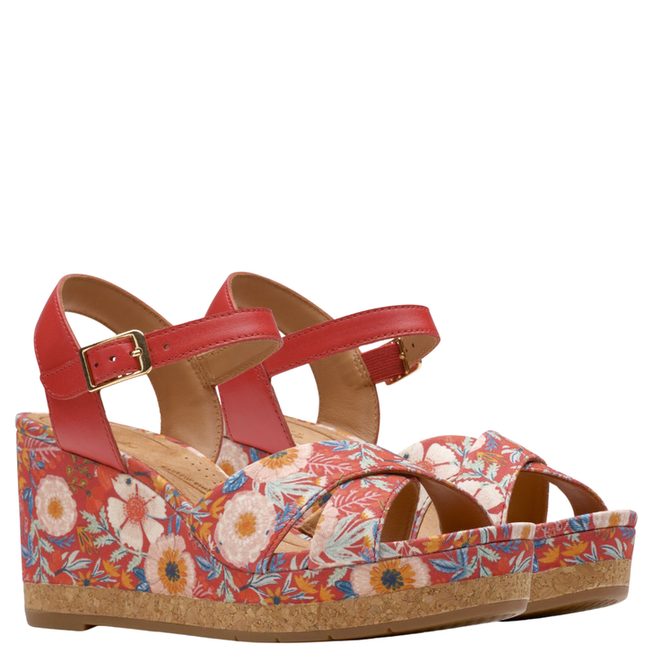 Clarks Chicly Floral Red Print