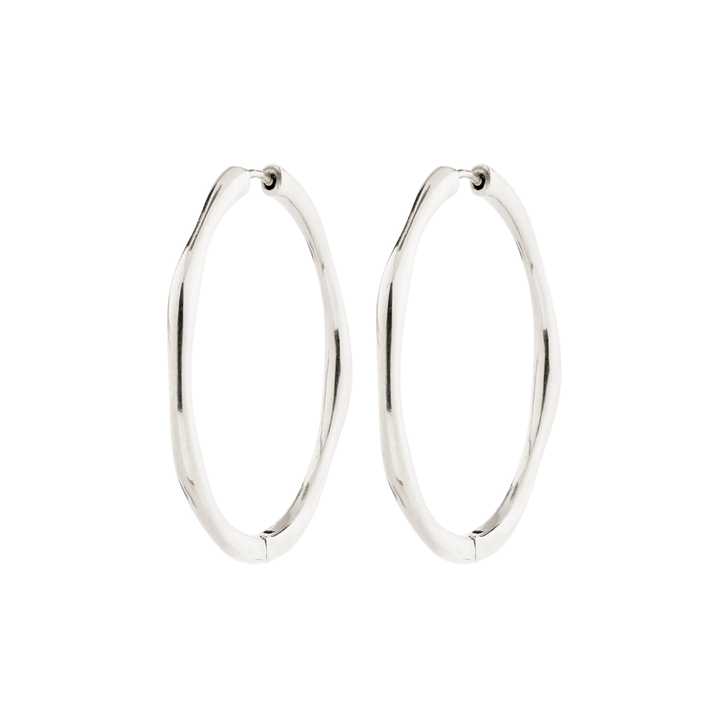 Pilgrim Haze Large Hoops Silver Plated
