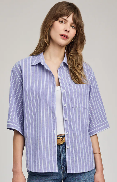 Gentle Fawn Blaire Button Down Shirt Ocean Stripe
