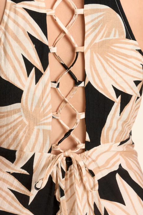 Molly Bracken Lace Up Dress Black Ava