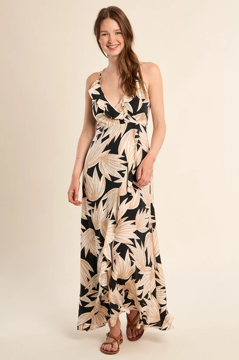 Molly Bracken Lace Up Dress Black Ava