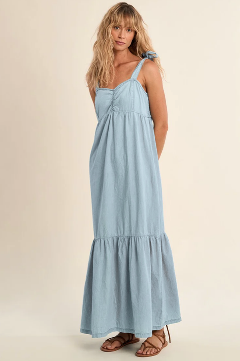 Molly Bracken Long Denim Dress Blue