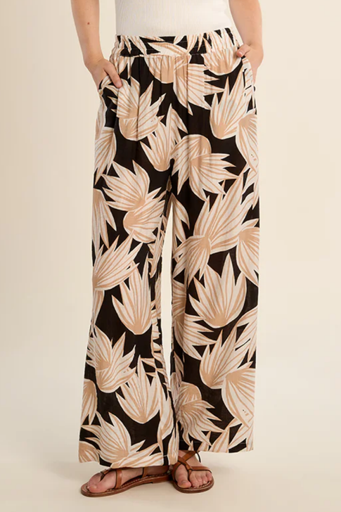Molly Bracken Printed Pants Black Ava