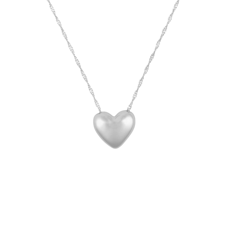 Pura Vida Puffy Heart Necklace Silver