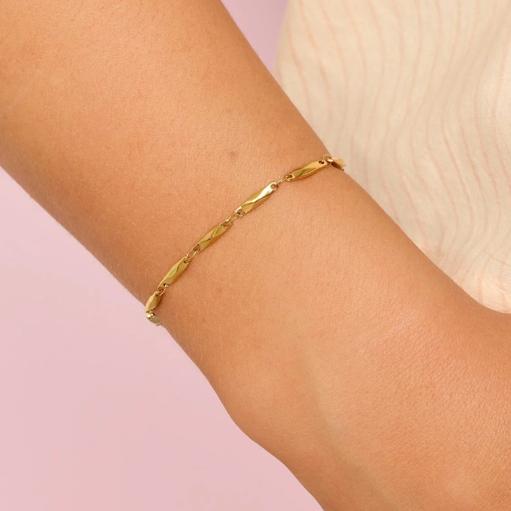 Pura Vida Faceted Bar Chain Bracelet Gold