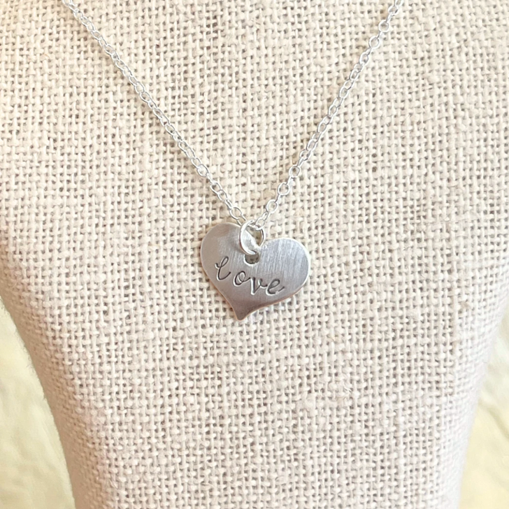 Andrea Waines Scripted Heart Necklace Love