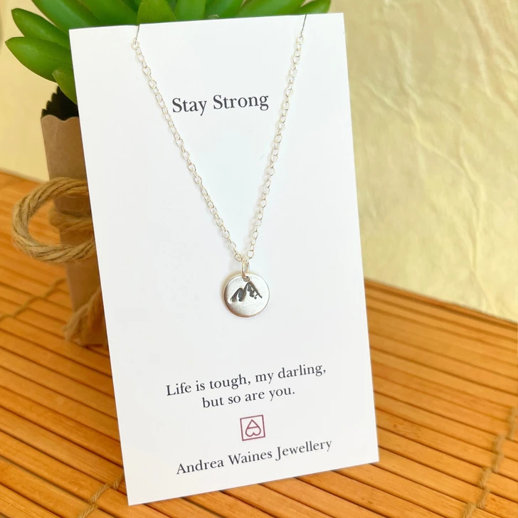 Andrea Waines Stay Strong Mountain Necklace