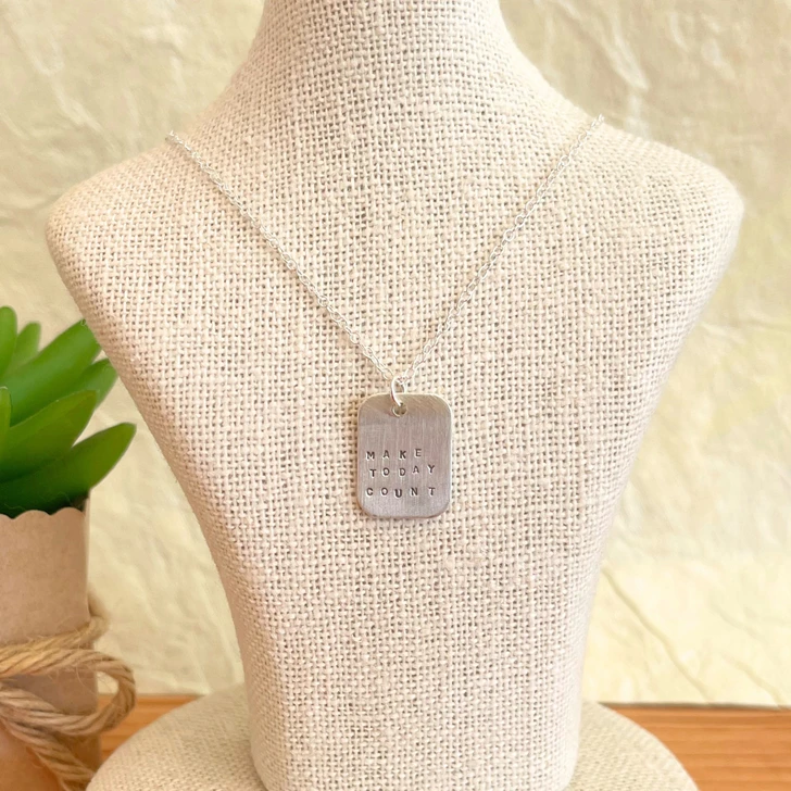 Andrea Waines Mod Square Necklace Make Today Count