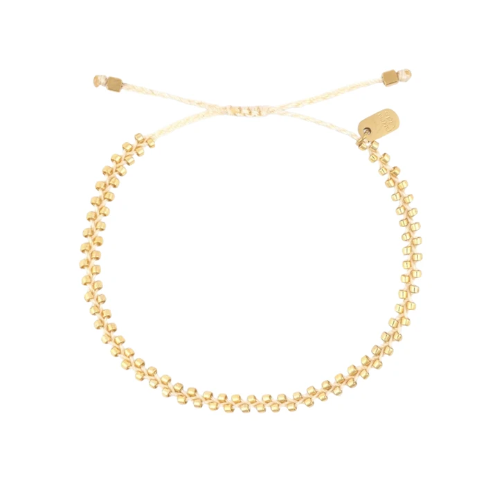 Pura Vida Goldie Woven Seed Bead Bracelet White