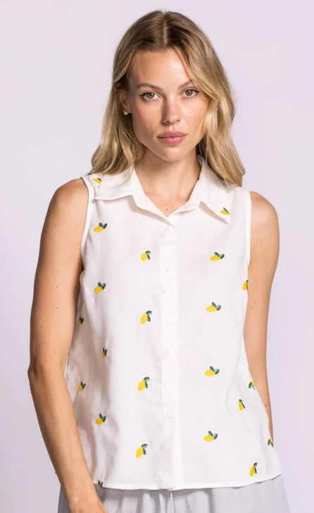 Pink Martini Becky Sleeveless Top White