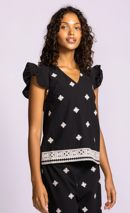 Pink Martini Saticoy Top Black