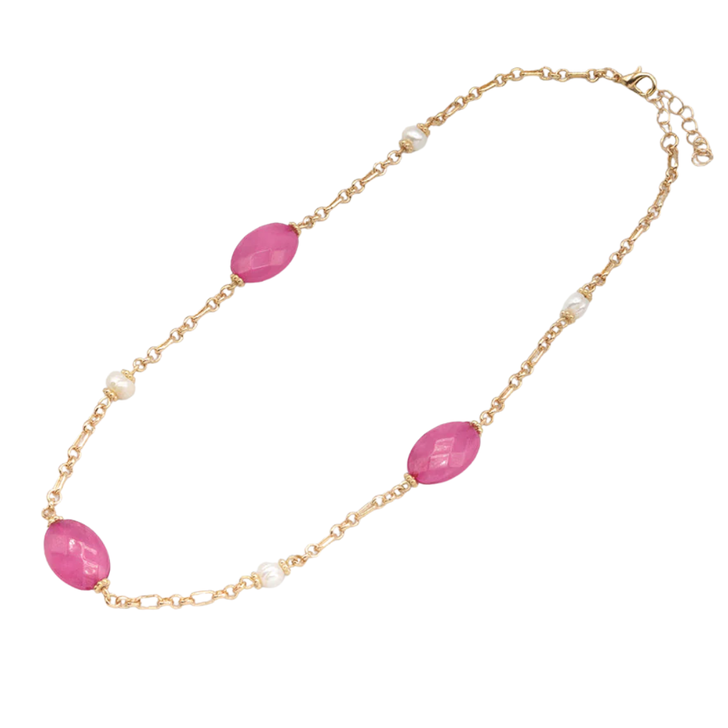 Caracol Coloured Stone Necklace Purple