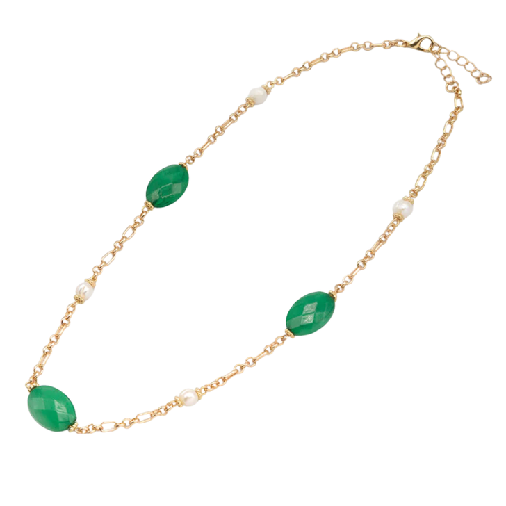 Caracol Coloured Stone Necklace Emerald
