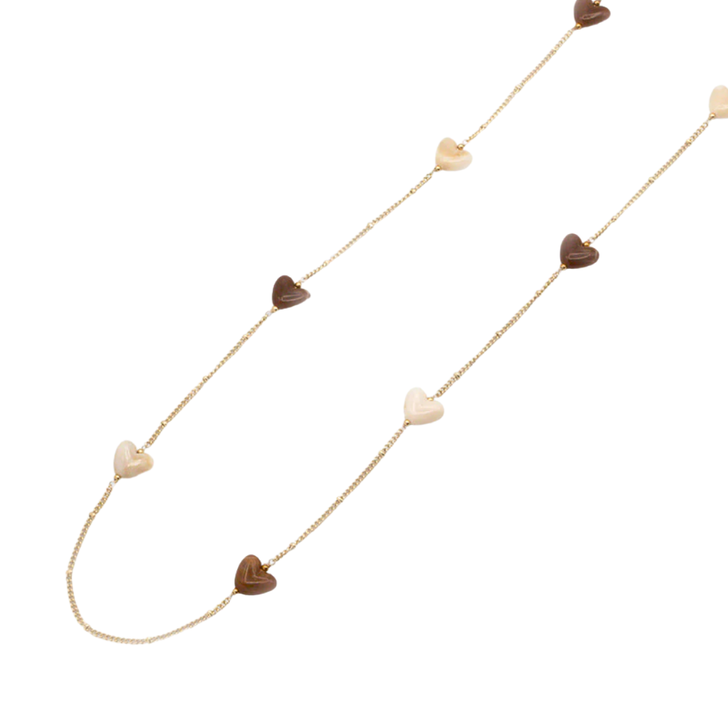 Caracol Two Tone Heart Stainless Steel Necklace Gold