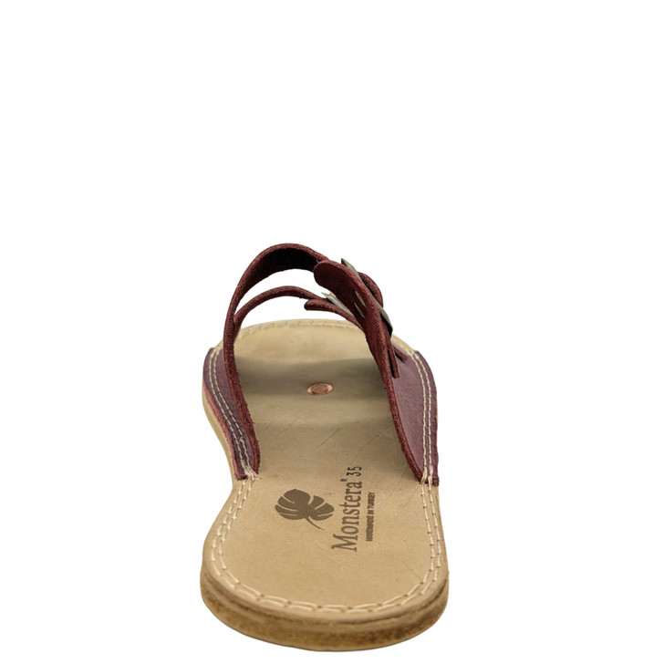 Monstera Minimalist Slides Burgundy