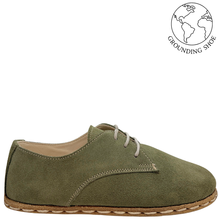 Monstera Oxfords Green Suede