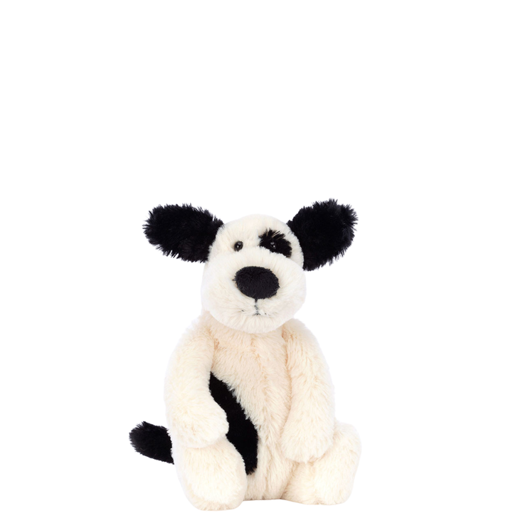 JellyCat Bashful Black & Cream Puppy Little