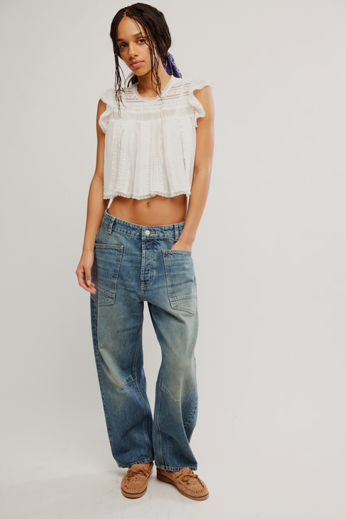 Free People Minimalist Moxie Boyfriend Barrel Jeans High Hopes