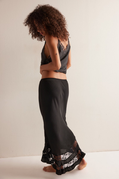 Free People Long Lost Lover 1/2 Slip Black