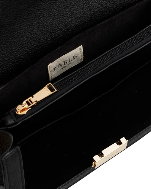 Fable Botanical Embroidered Foldover Bag Black Velvet