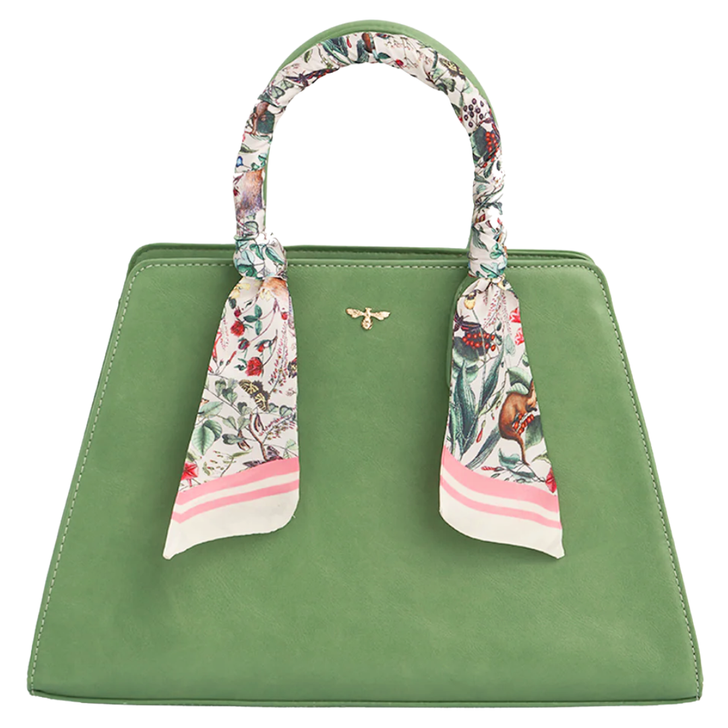 Fable Structured Tote Bag Green Garden Floral