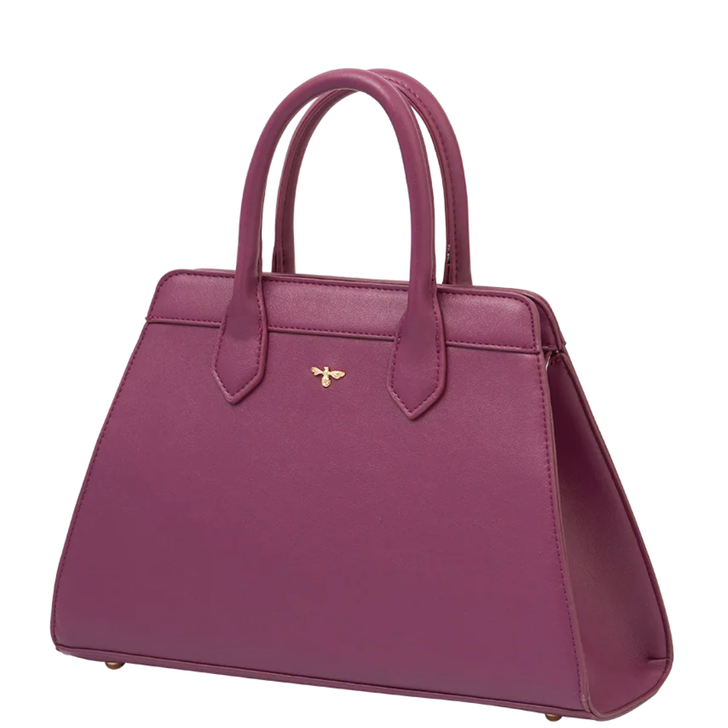 Fable Structured Tote Bag Plum Floral Engravings
