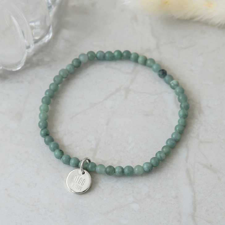 Glee Silver Plated Go-To Bracelet Guatemala Jade