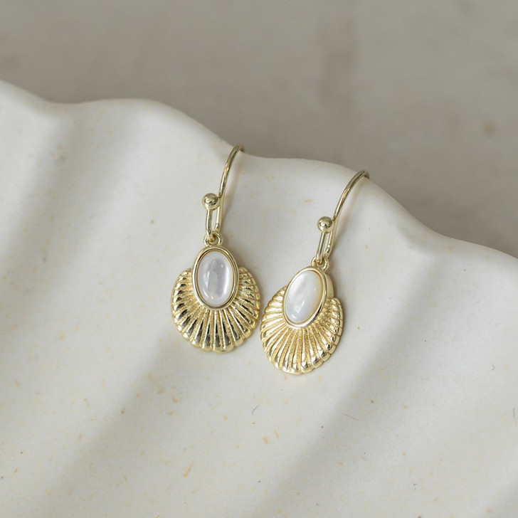 Glee Gold Plated Asha Earrings Mother of Pearl