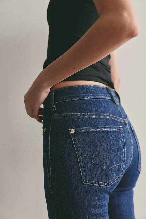 Free People Double Knot High Rise Straight Bootcut Jeans Aegean
