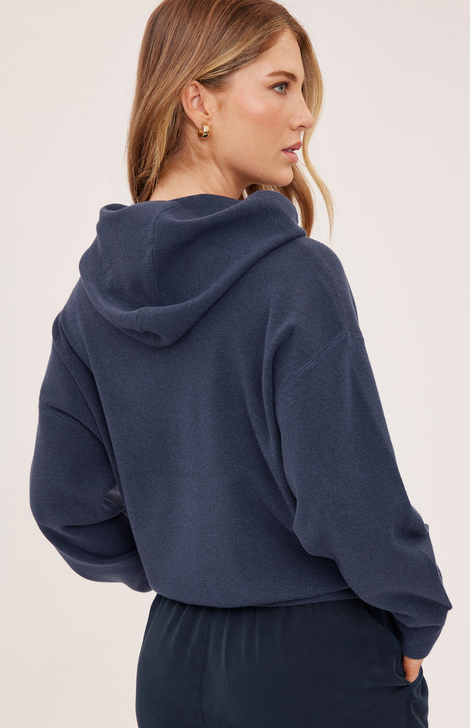 Gentle Fawn Grayson Hooded Sweatshirt Heather Navy