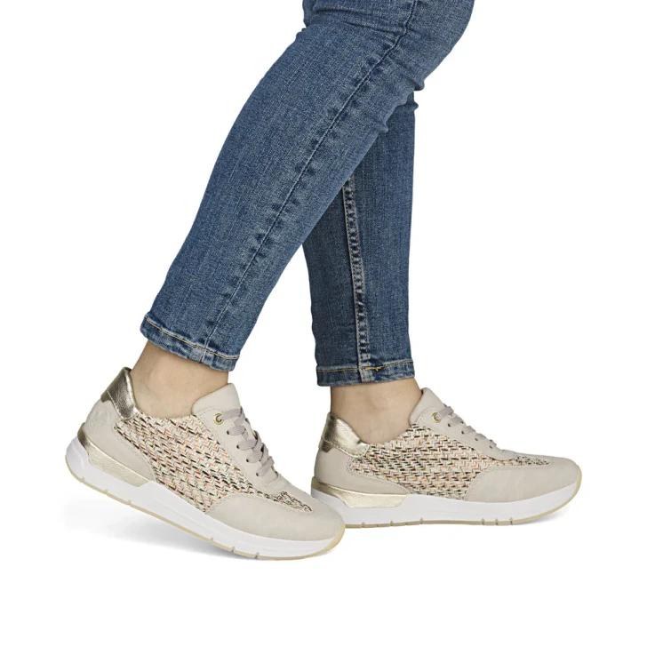 Rieker Destiny Patterned Sneakers Taupe