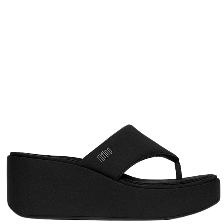 FitFlop Platforms Wedge Toe Post Sandals Black