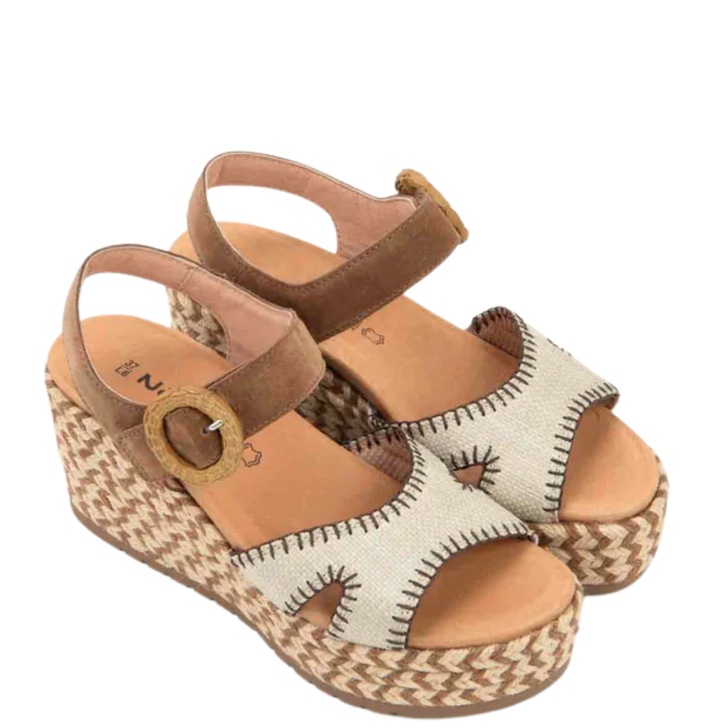 Naot Majorca Wedges Brown Cedar Suede