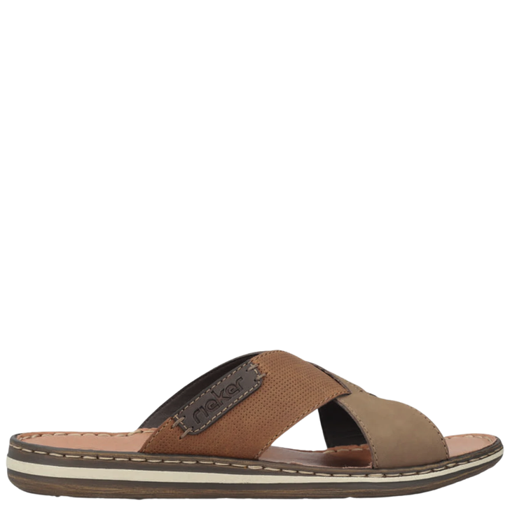 Rieker Men's Criss-Cross Sandals Tan