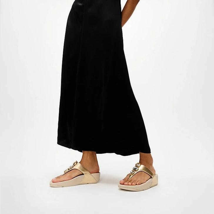 FitFlop Lulu Ultra-Jewel Toe Post Sandals Plantino