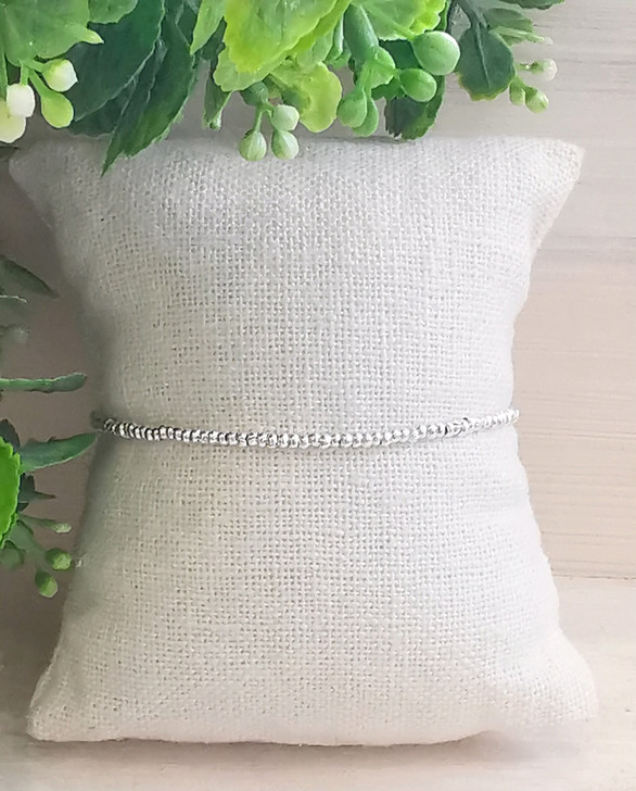 Talis Silver Small Round Beaded Bracelet