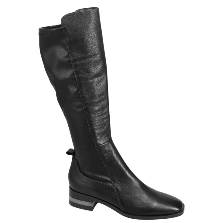 Django & Juliette Foxx Tall Boots Black Leather Stretch