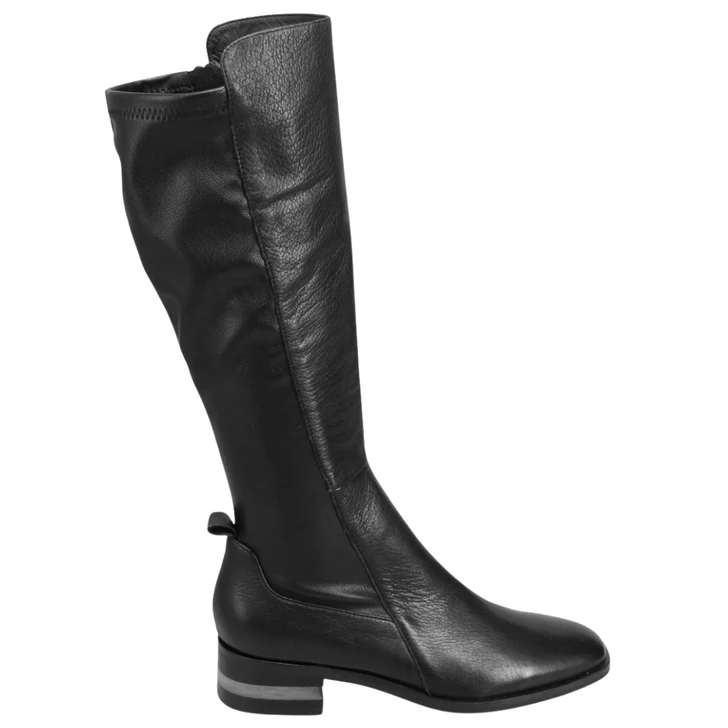 Django & Juliette Foxx Tall Boots Black Leather Stretch
