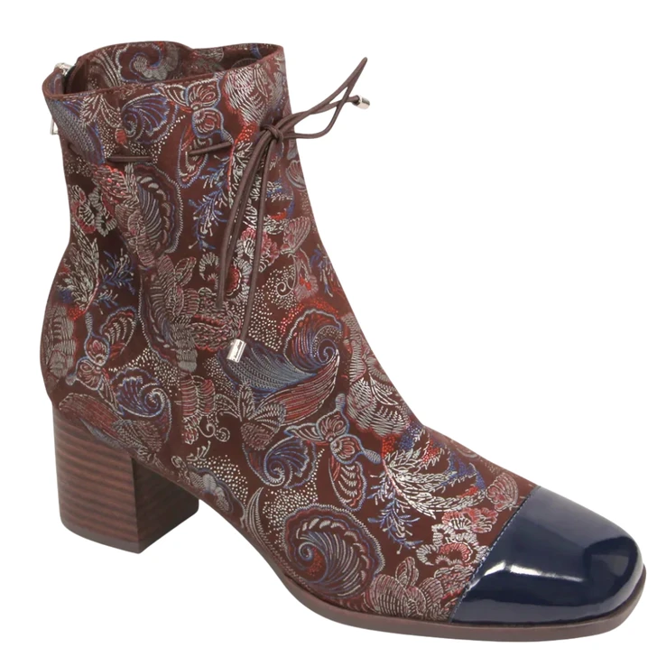 Django & Juliette Valina Patent Toe Boots Chocolate Regal