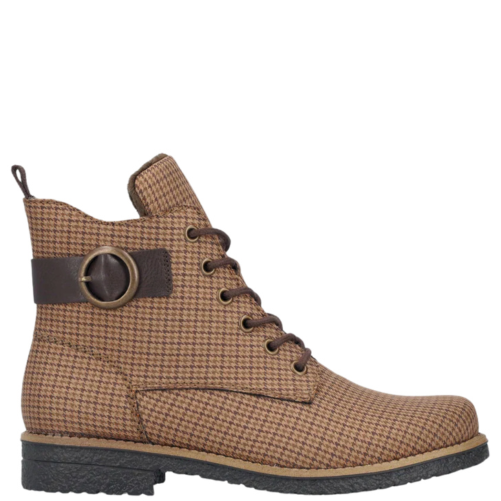 Rieker Patsy Boots Beige Houndstooth